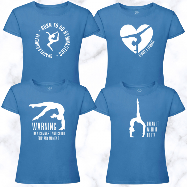 T-Shirt Blauw Turnen- SALE Maat 104-110