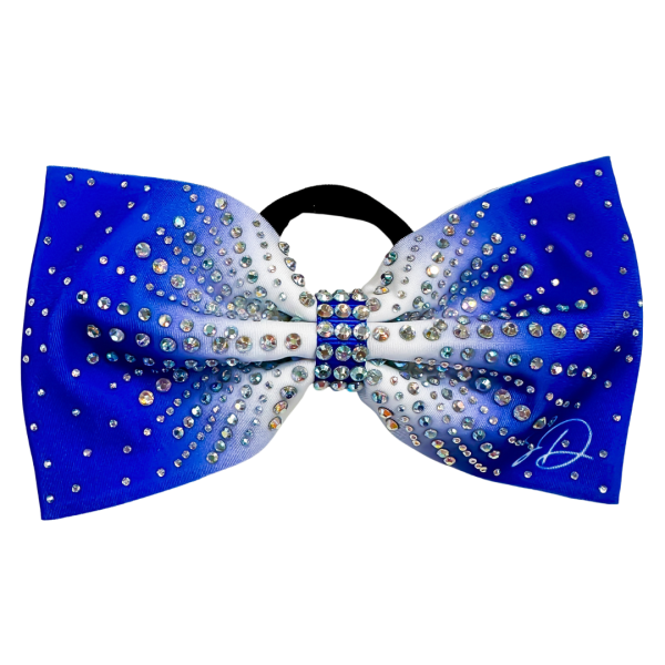 Haarstrik Royal Blauw Wit AB Steentjes