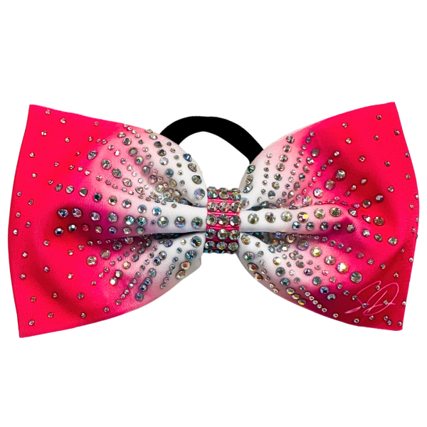 Haarstrik Roze Wit AB Steentjes