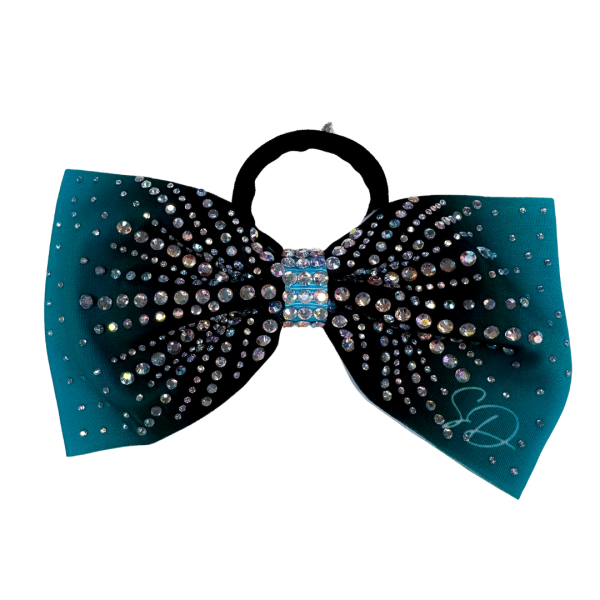 Haarstrik Turquoise Zwart AB Steentjes